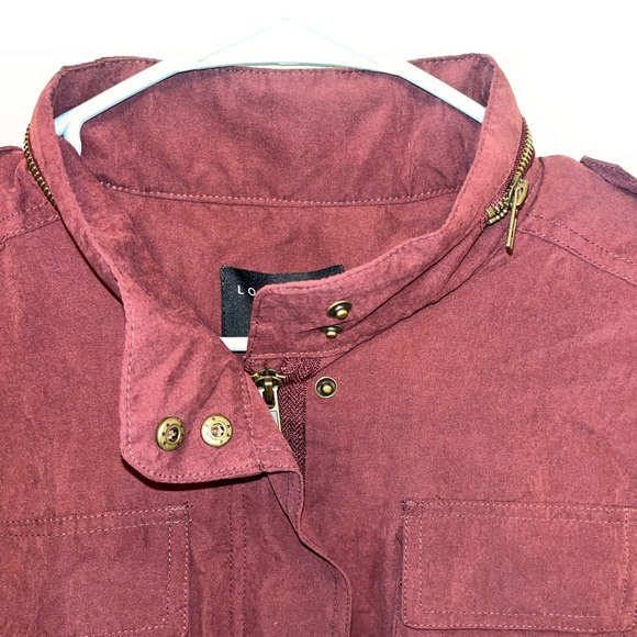 Love Tree Maroon Military Style Jacket Size M NWT - Picture 4 of 10